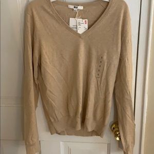 Tan Long Sleeved Beige Sweater.